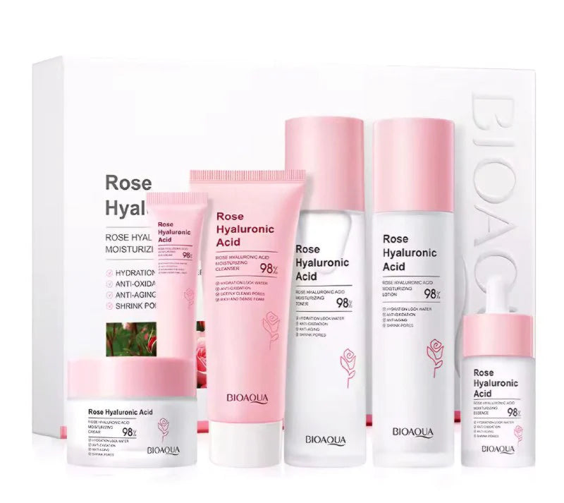Kit Combo Skincare Bioaqua Acido Hialurónico+Rosas