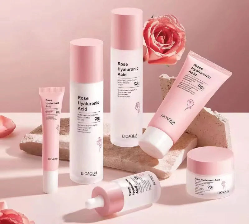 Kit Combo Skincare Bioaqua Acido Hialurónico+Rosas